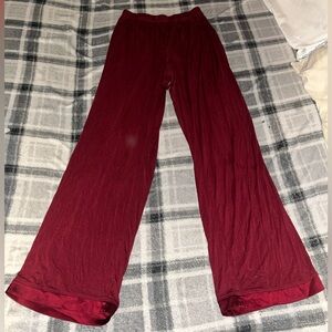 Wide Leg Lounge Pants in Deep Wine Red